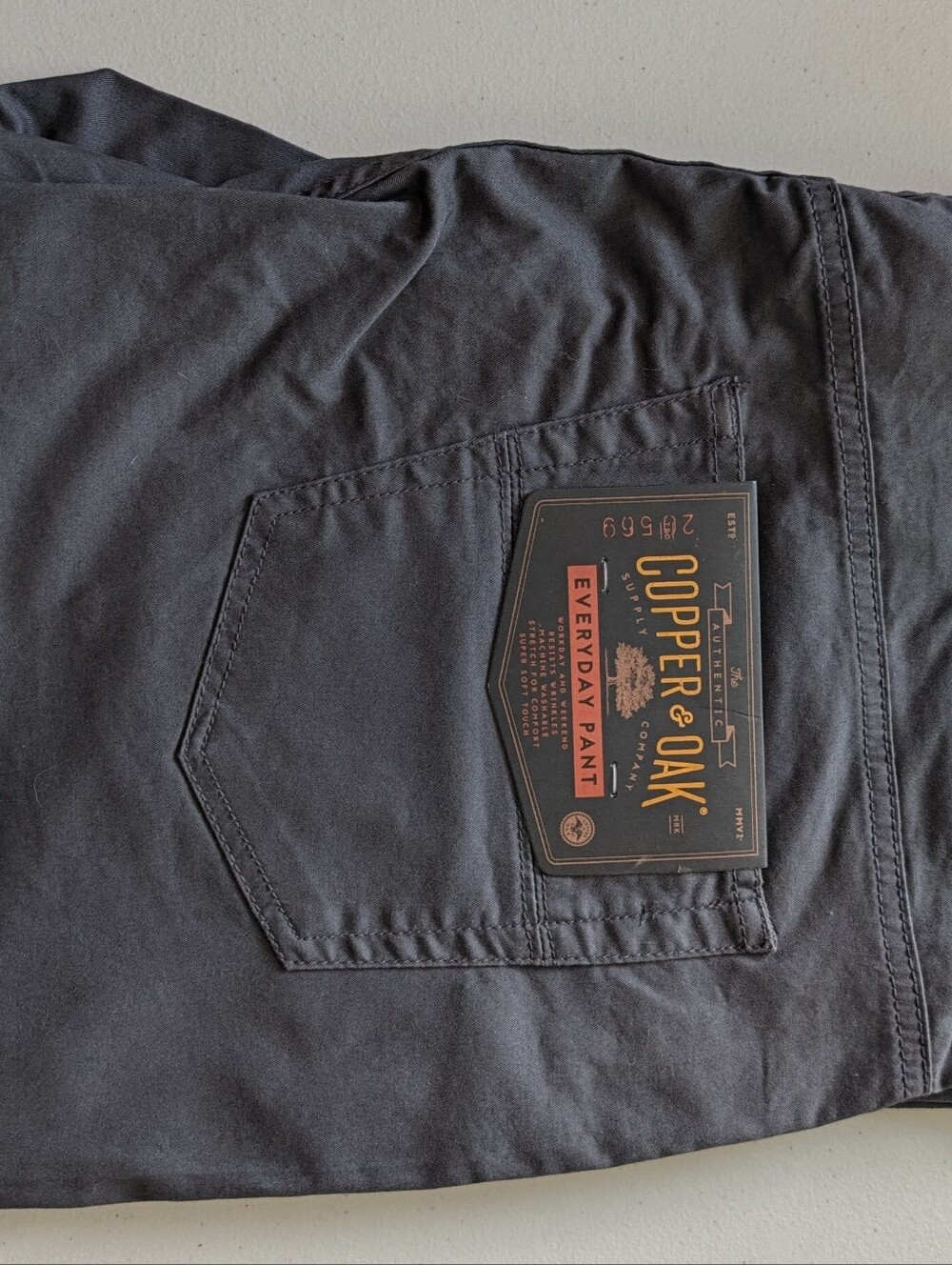 40x32 Copper & Oak Everyday Chino - Charcoal